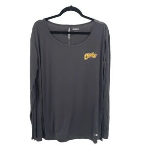 Cheetos XL Logo Knit Top Ohio Gray Long Sleeve Applique Thumb Hole Chester Cat